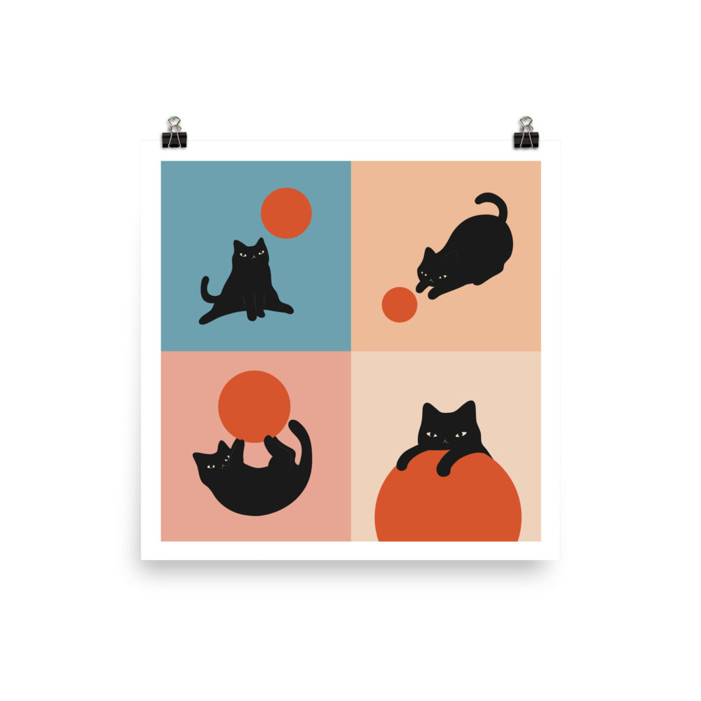 Cat and Sun 2x2 - Art print