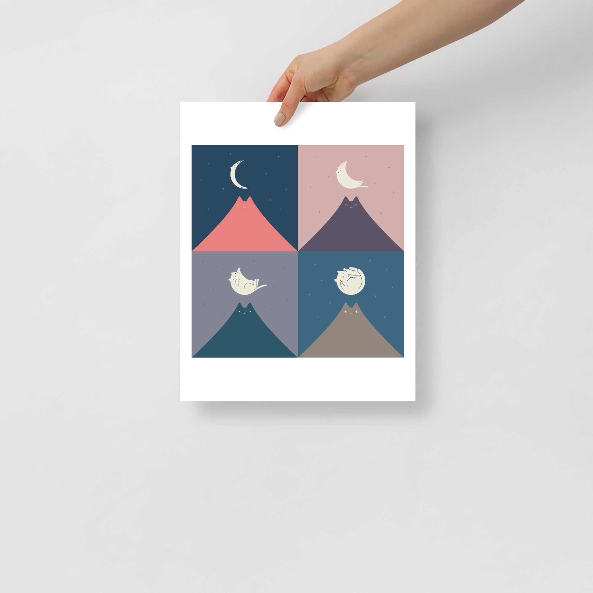 Cat Moon 2x2 - Art print