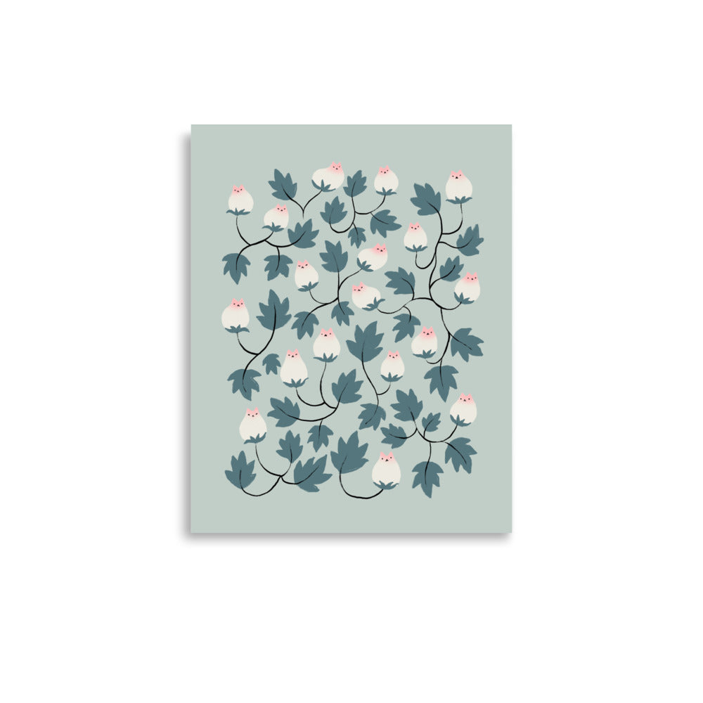 Cat and Plant 77 - Art print