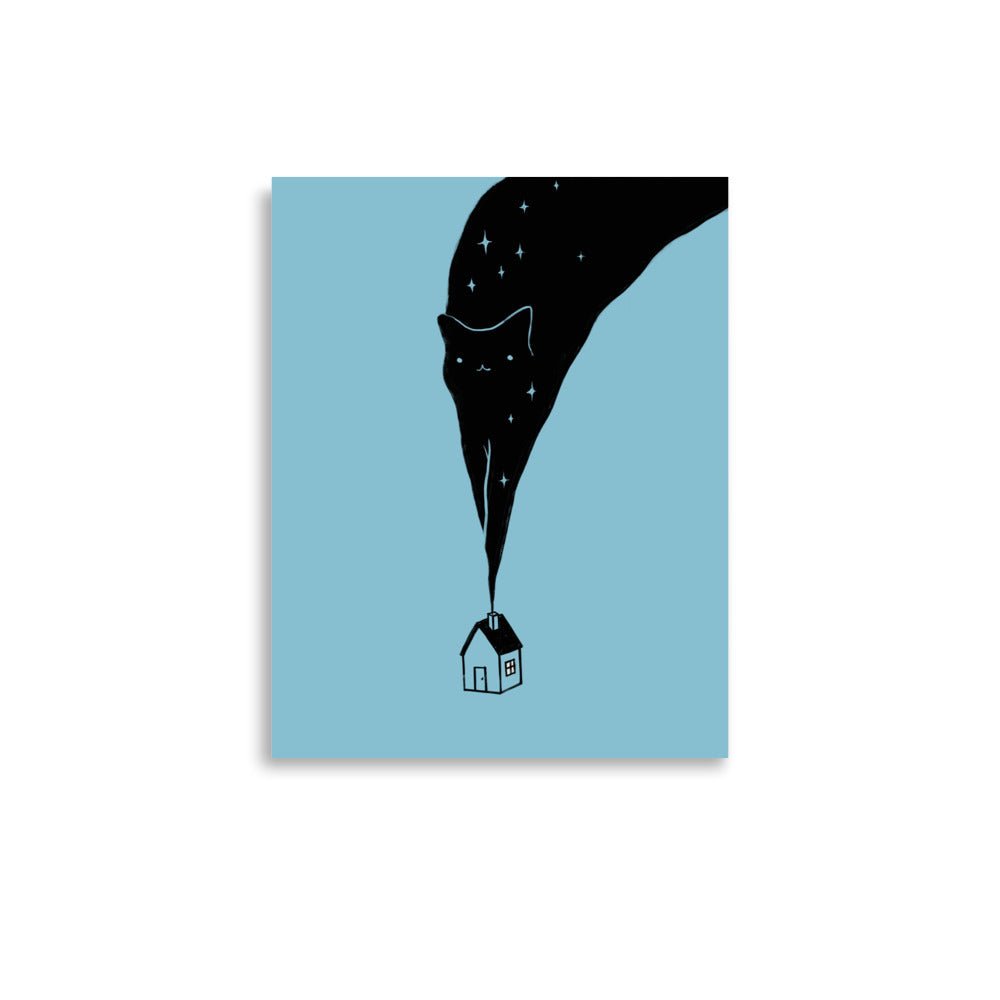 Cat Landscape 199: The Night Cat - Art print