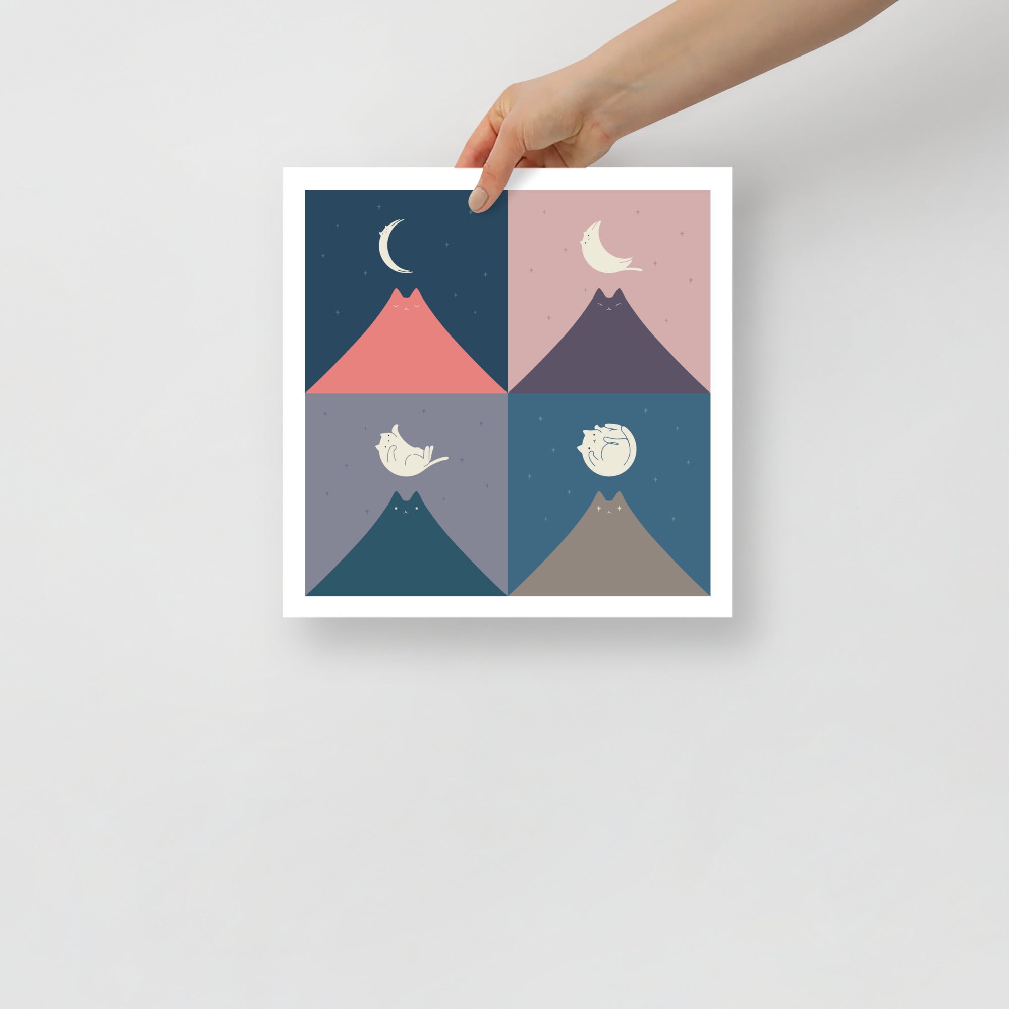 Cat Moon 2x2 - Art print