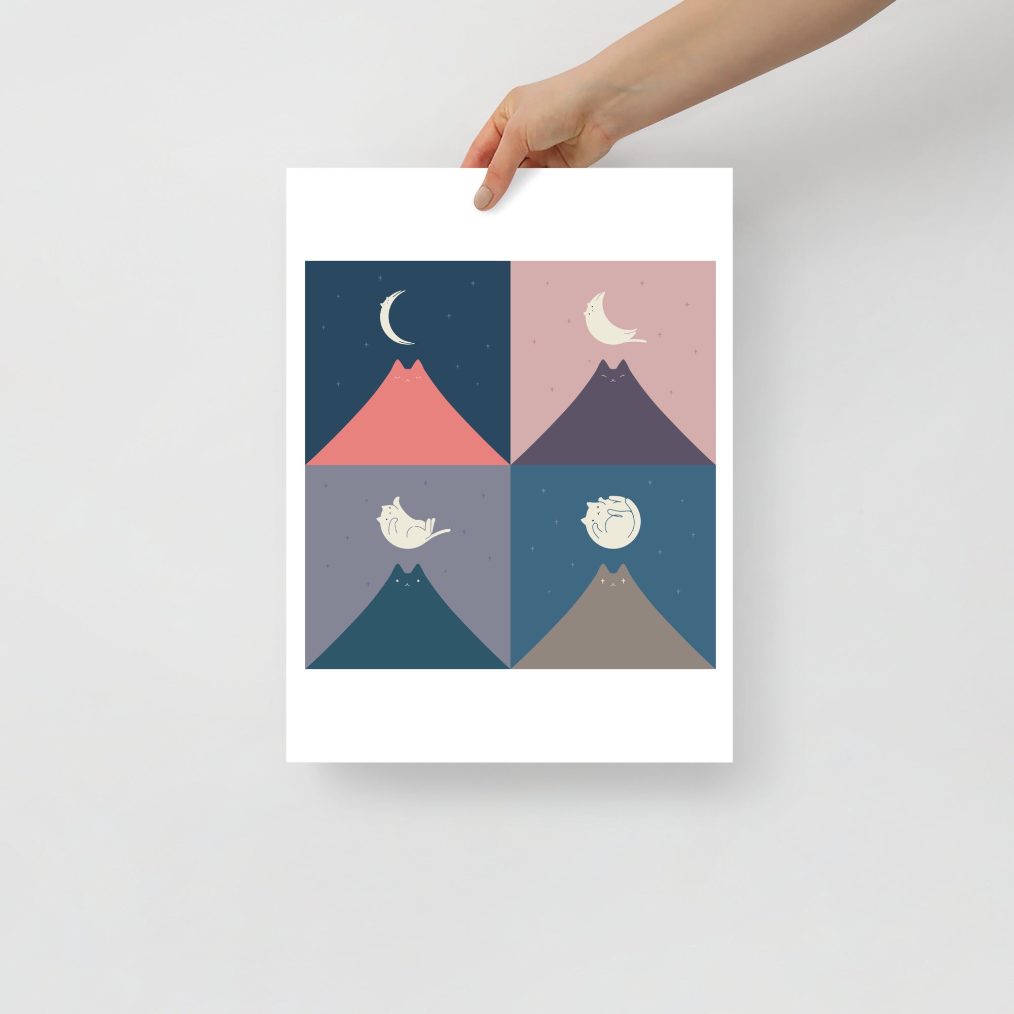 Cat Moon 2x2 - Art print