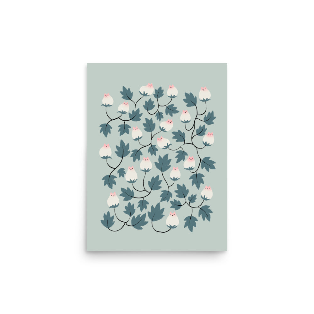 Cat and Plant 77 - Art print