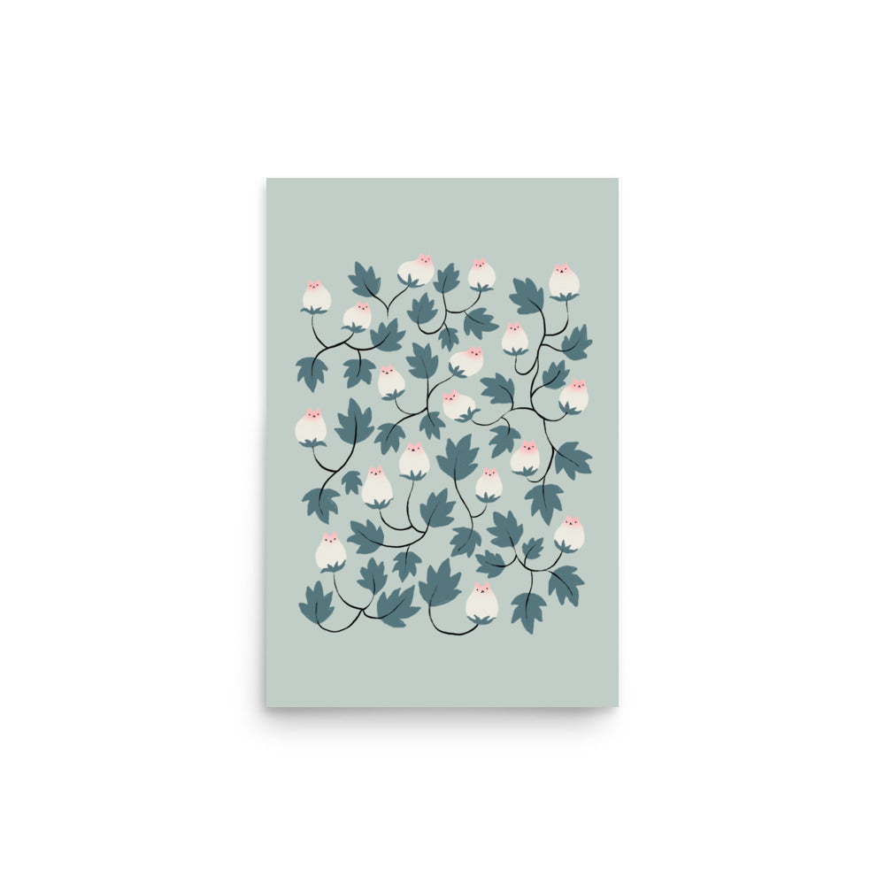 Cat and Plant 77 - Art print
