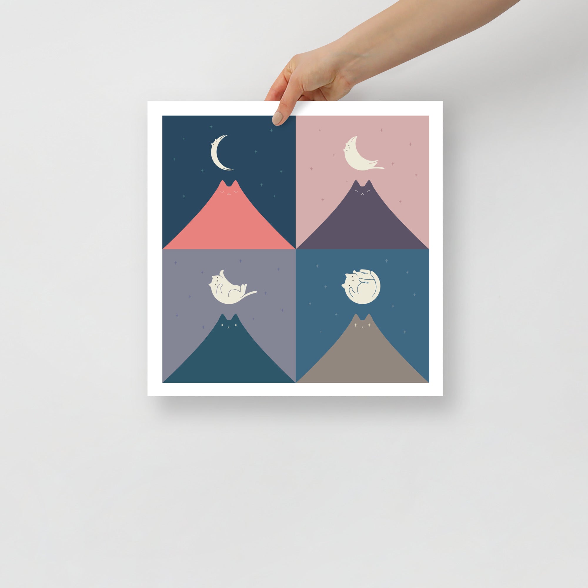 Cat Moon 2x2 - Art print