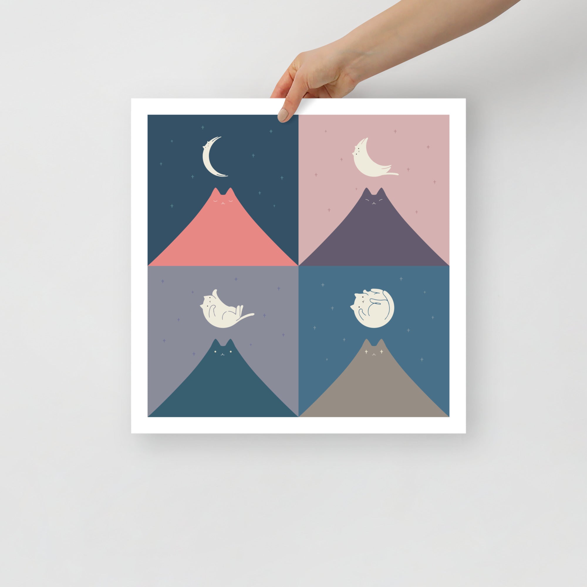 Cat Moon 2x2 - Art print