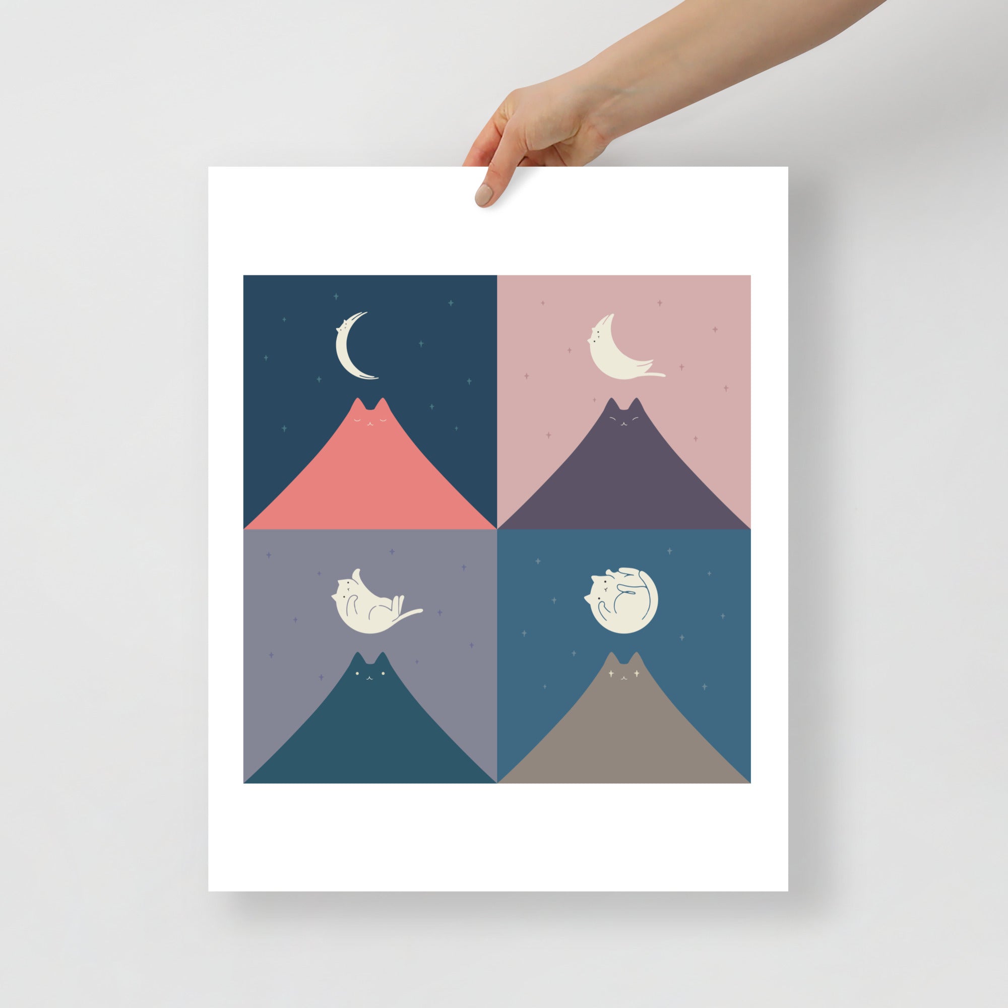 Cat Moon 2x2 - Art print