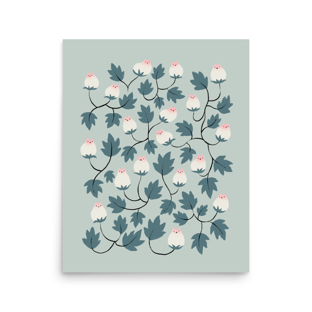 Cat and Plant 77 - Art print