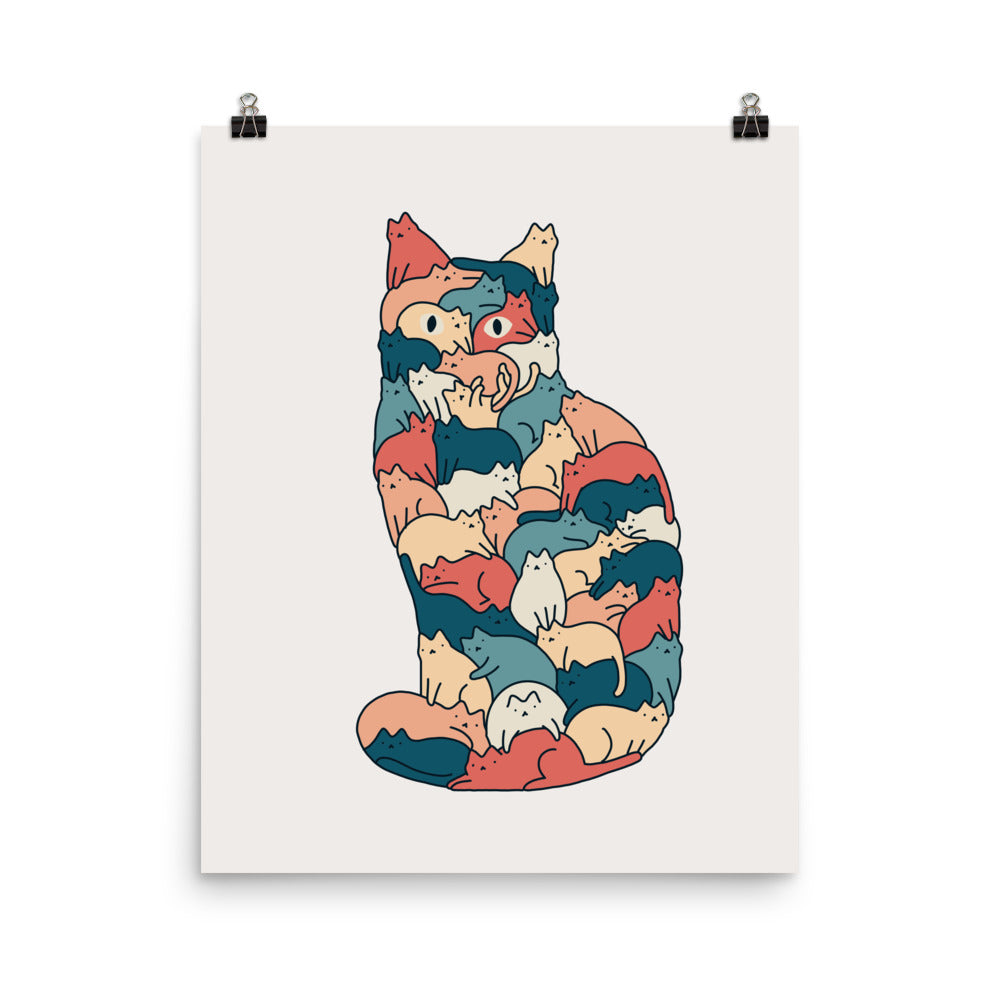 Cat Landscape 185: How many cats? - Art print