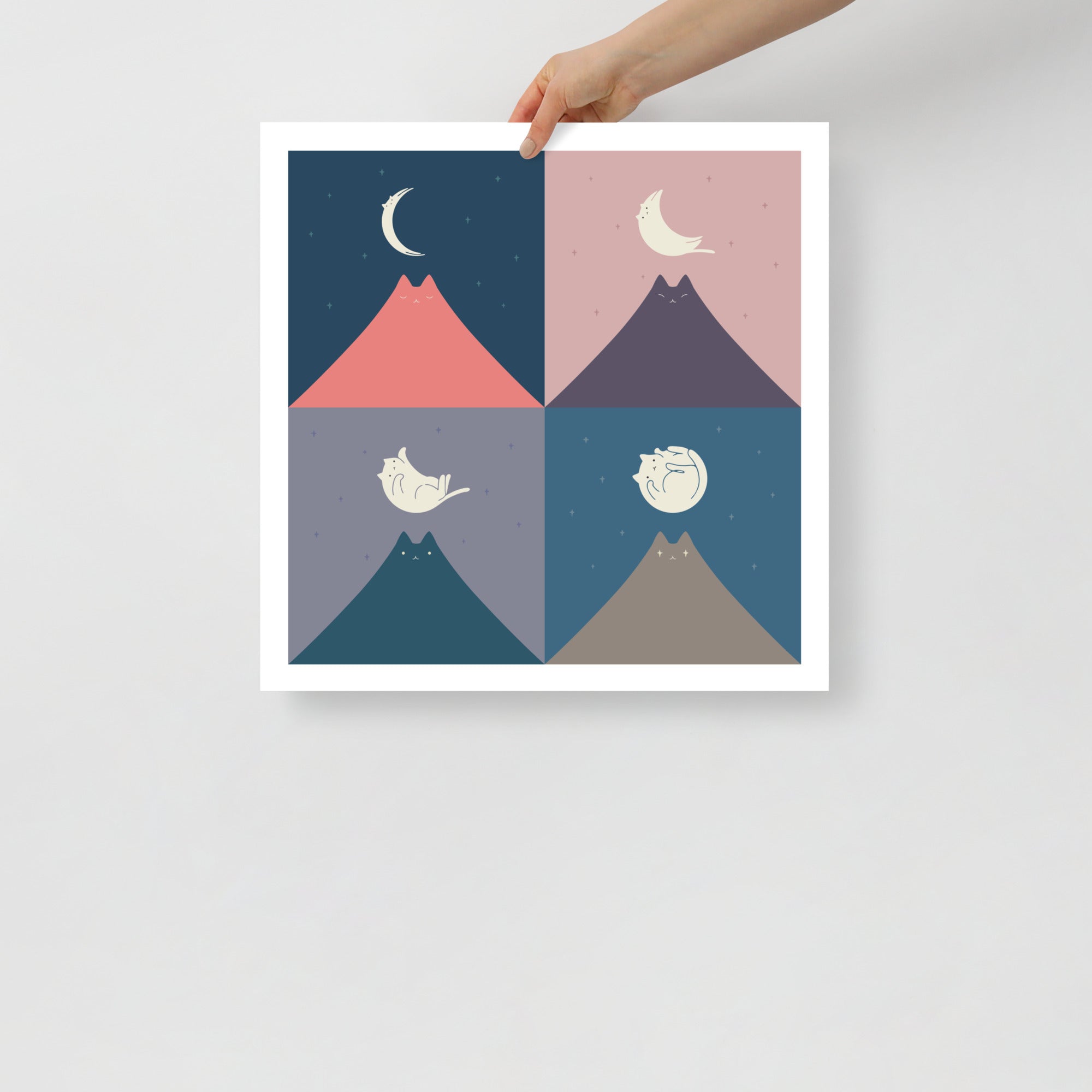 Cat Moon 2x2 - Art print