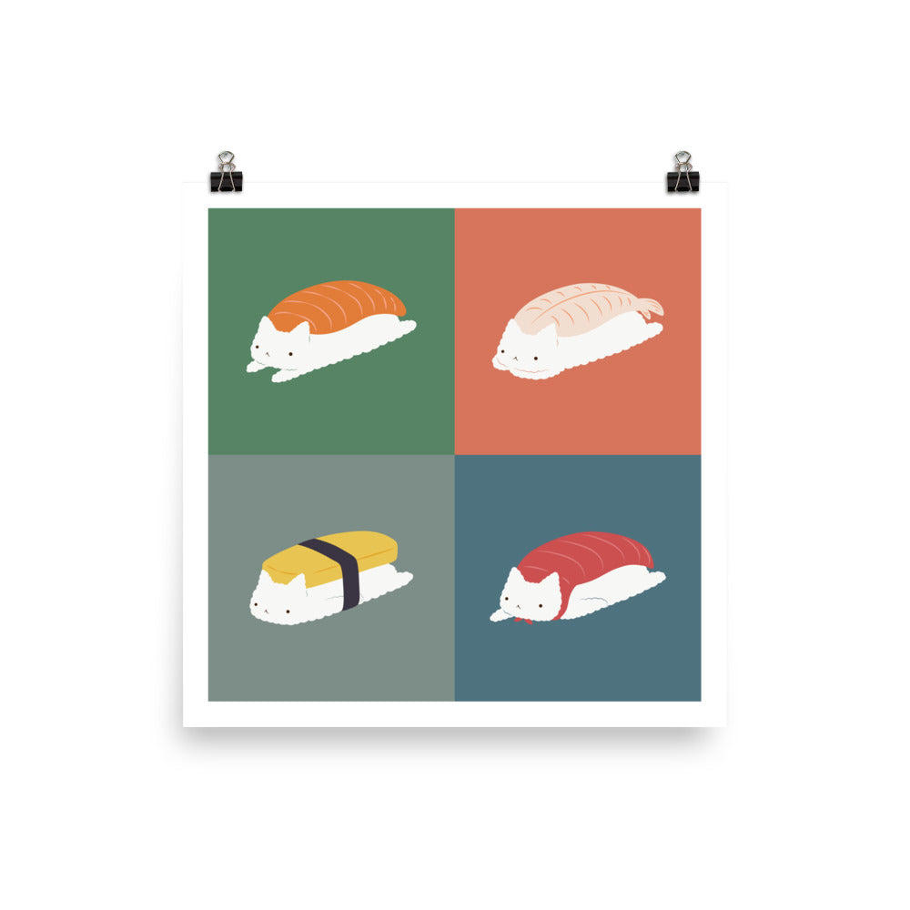 Sushi Cat 2x2 - Art print