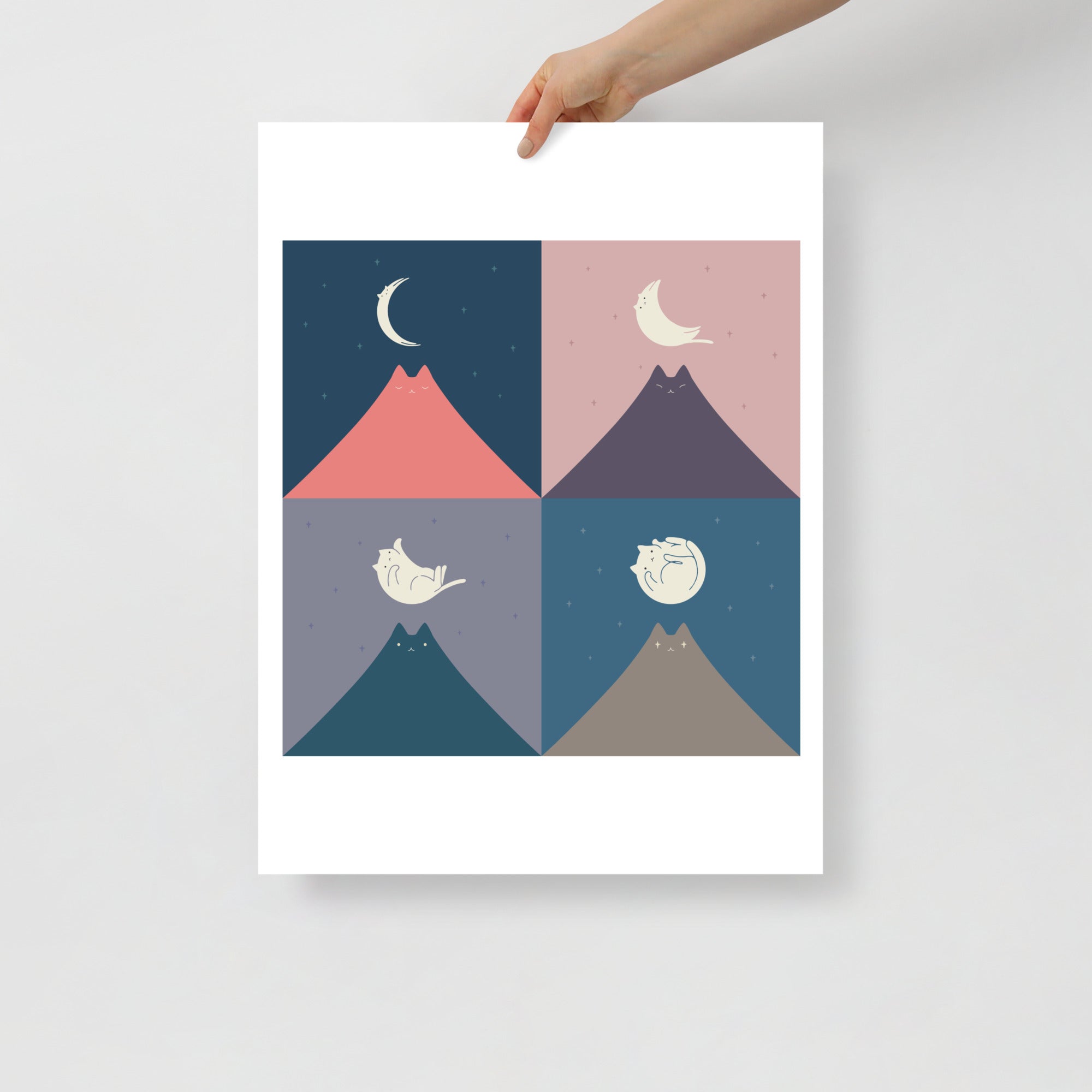 Cat Moon 2x2 - Art print