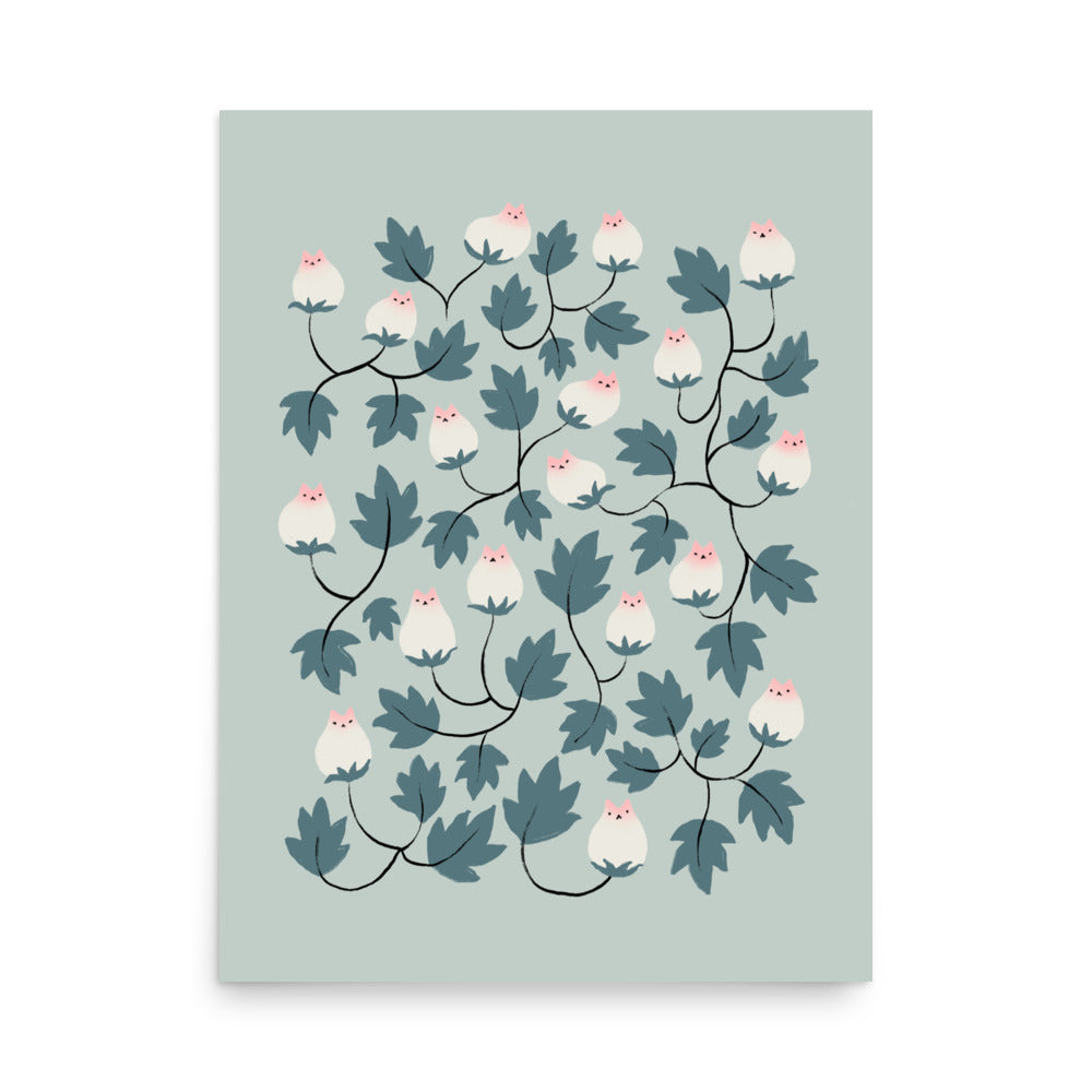Cat and Plant 77 - Art print