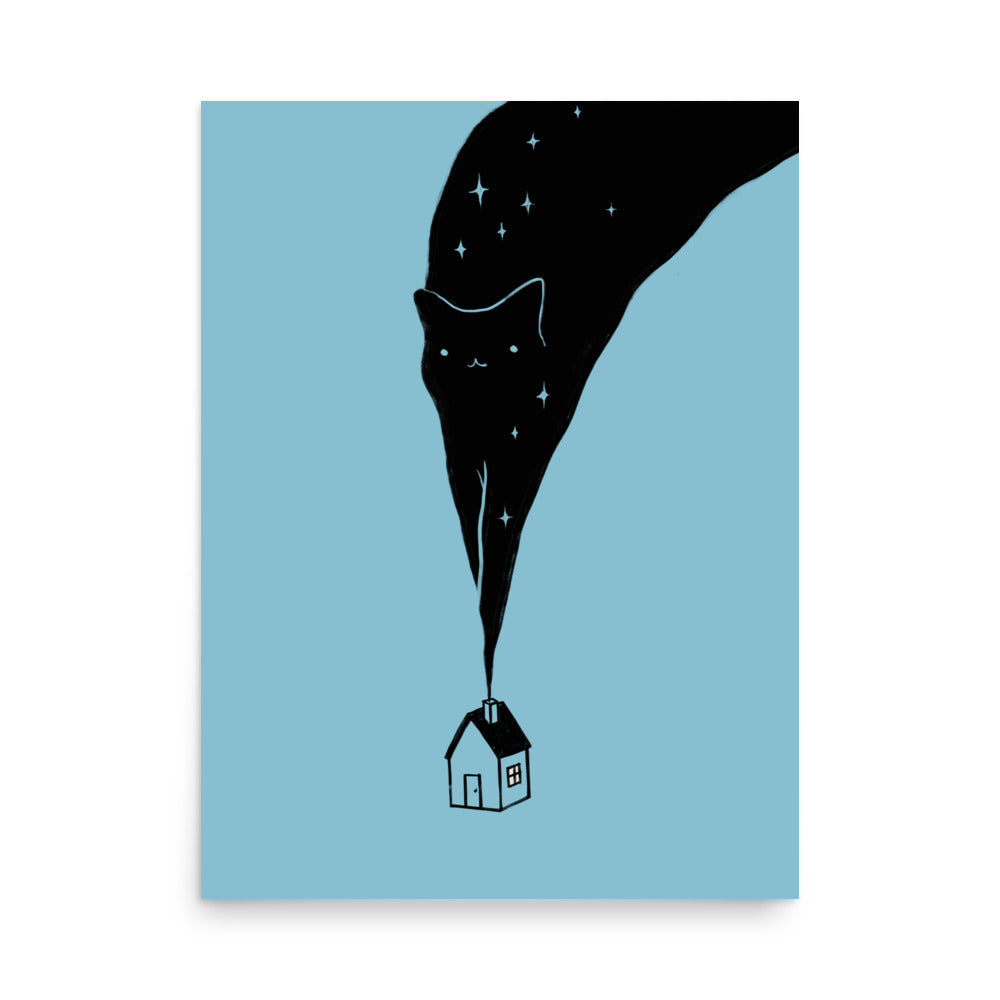 Cat Landscape 199: The Night Cat - Art print