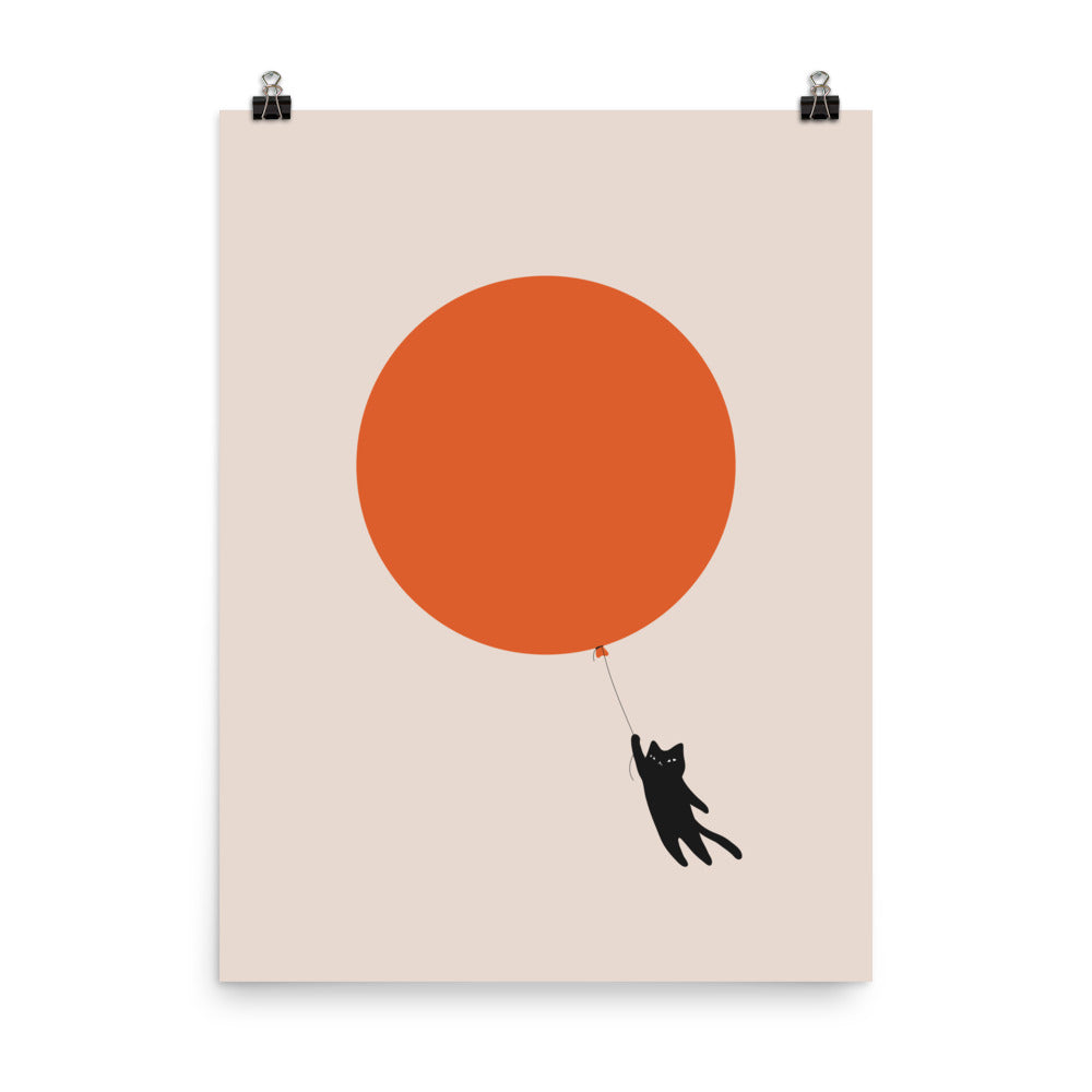 Cat Landscape 182: Balloon Sun - Art print