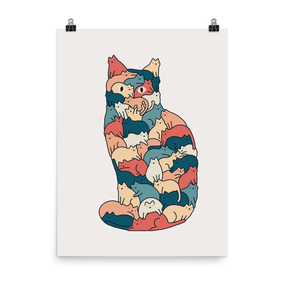 Cat Landscape 185: How many cats? - Art print