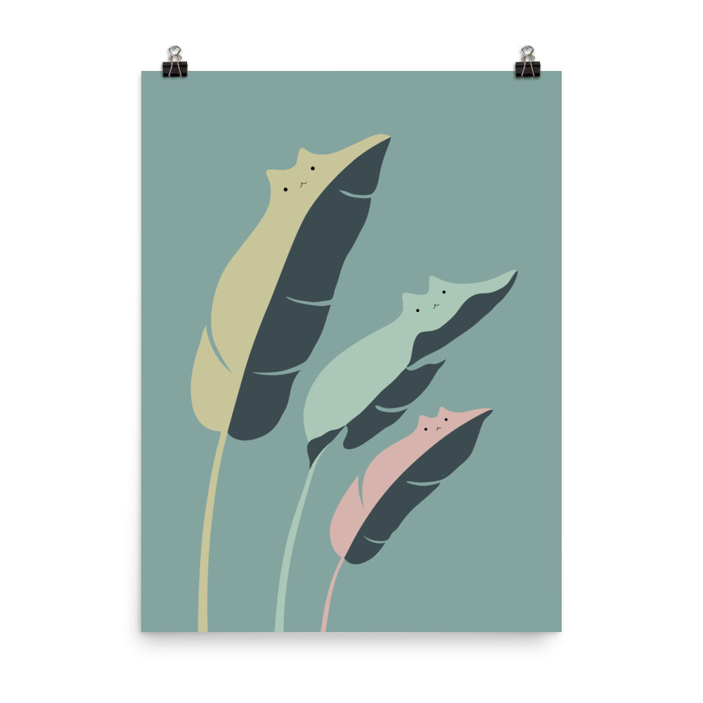 Cat and Plant 72 - Art print