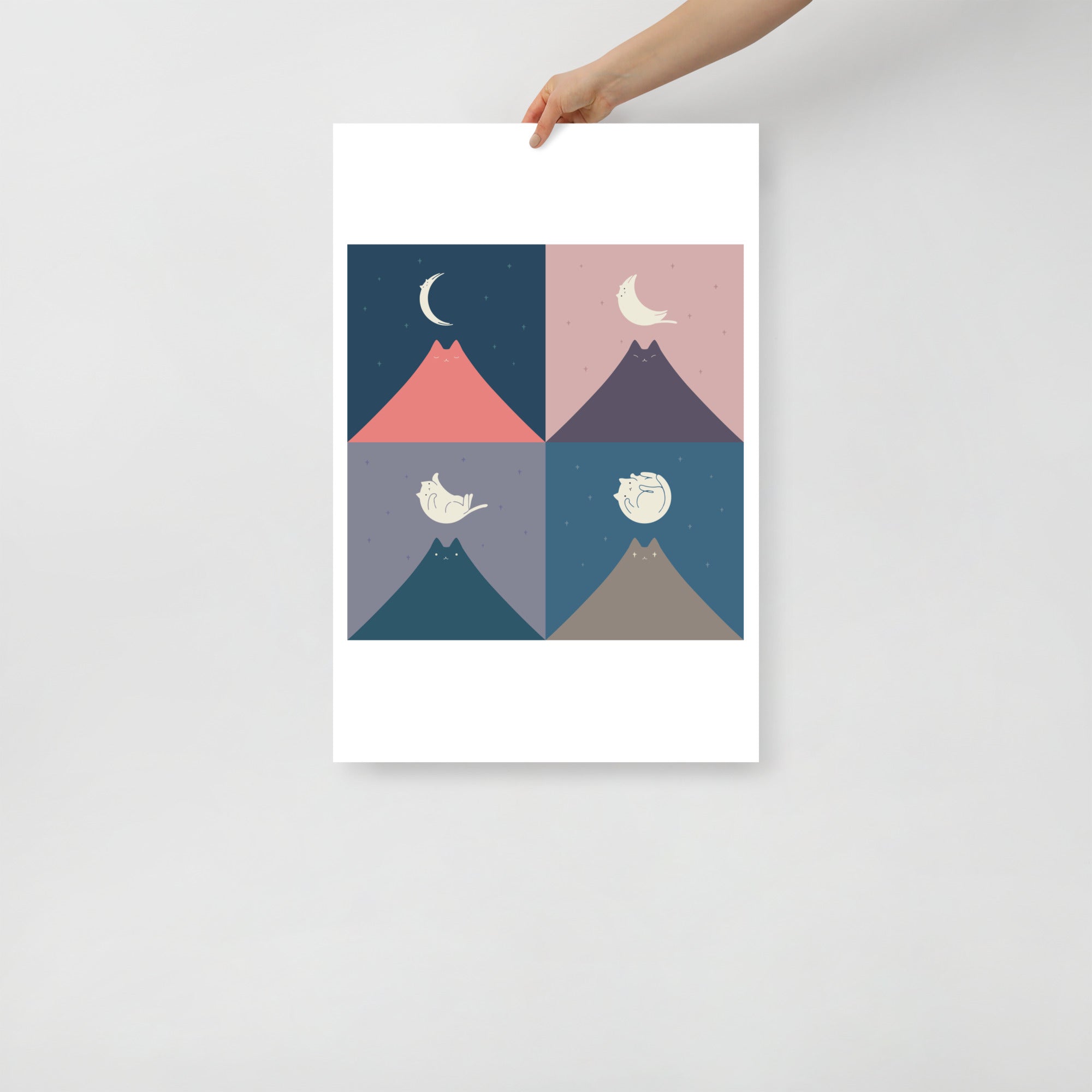 Cat Moon 2x2 - Art print