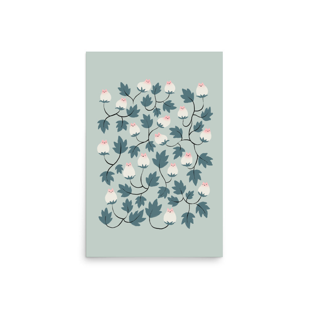 Cat and Plant 77 - Art print