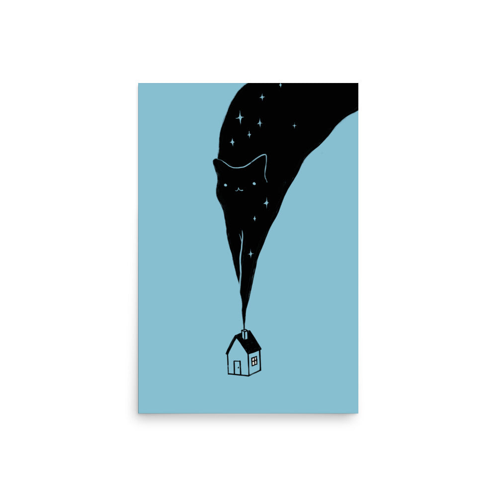 Cat Landscape 199: The Night Cat - Art print