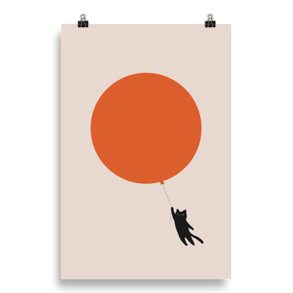 Cat Landscape 182: Balloon Sun - Art print