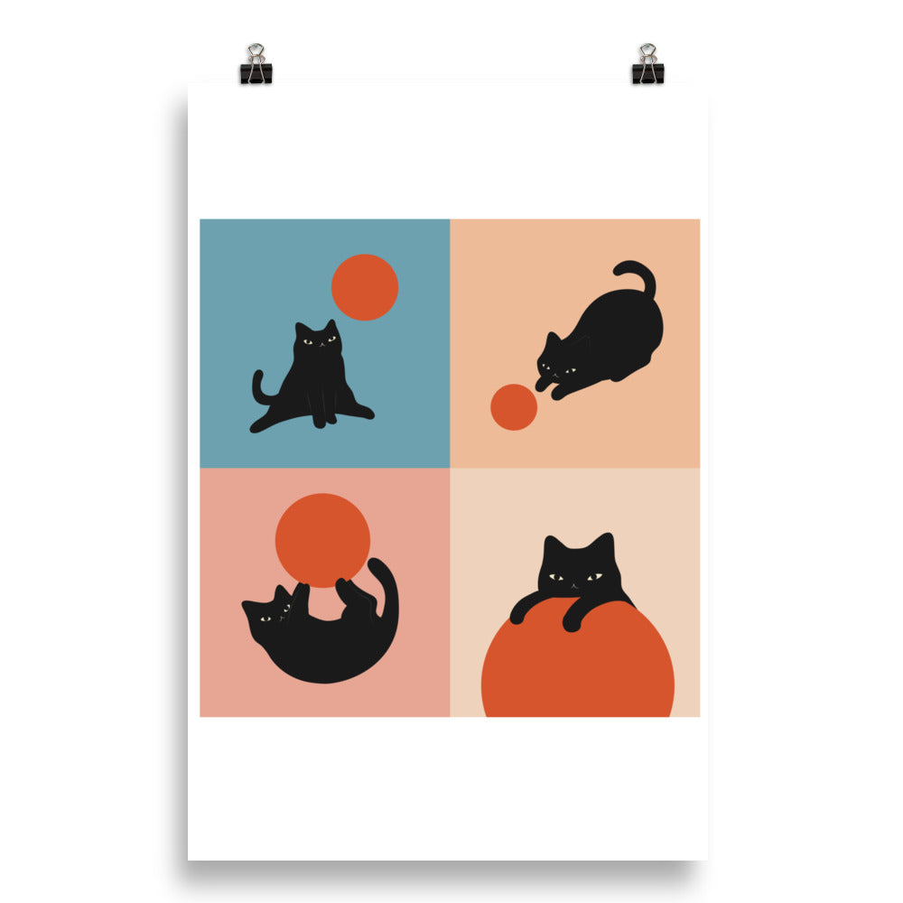 Cat and Sun 2x2 - Art print