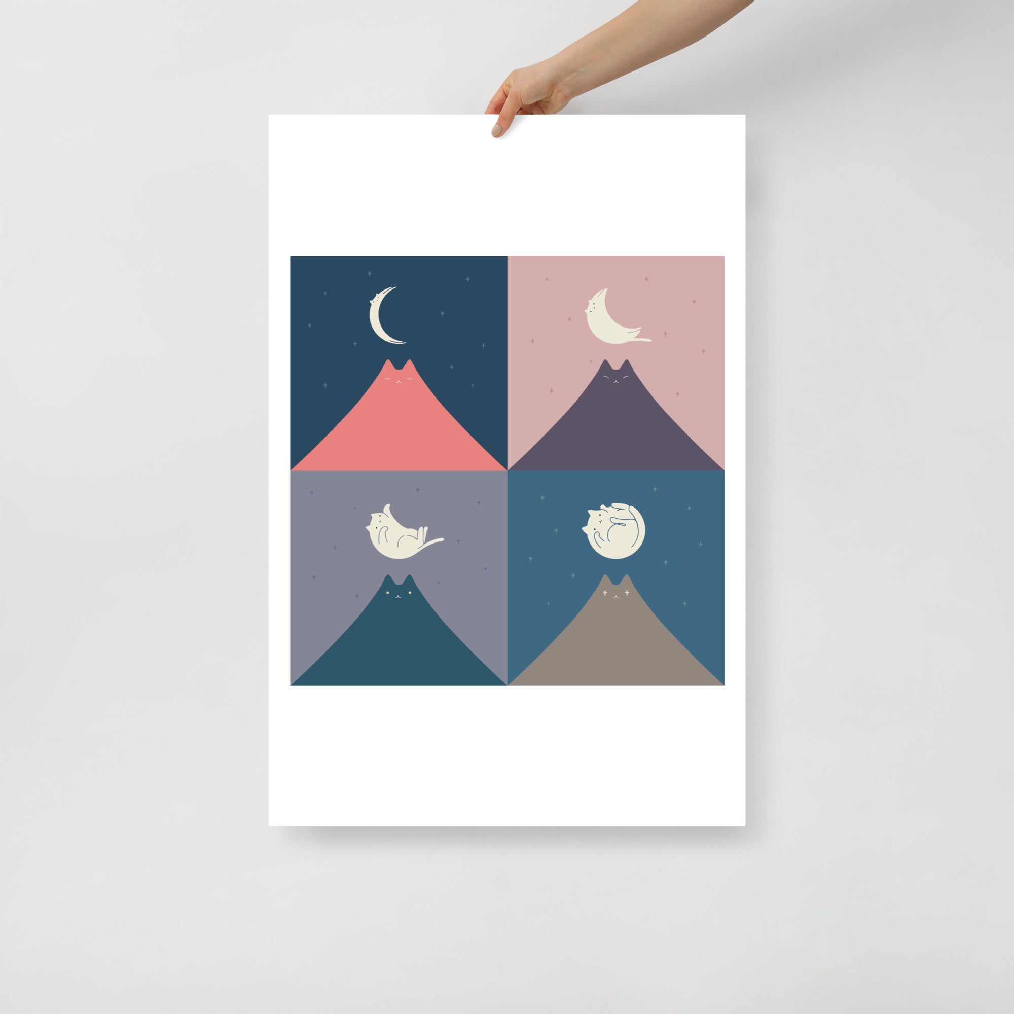 Cat Moon 2x2 - Art print