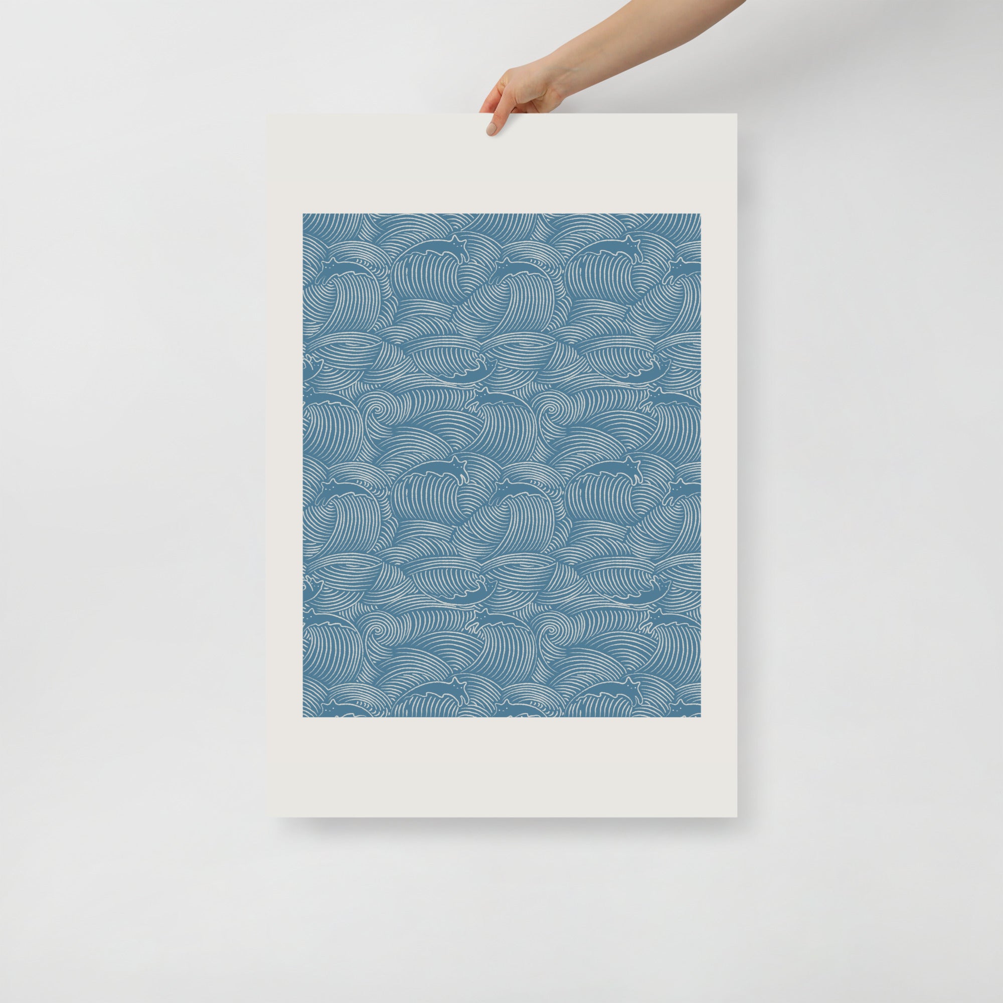 Cat Wave Lines pattern - Art print