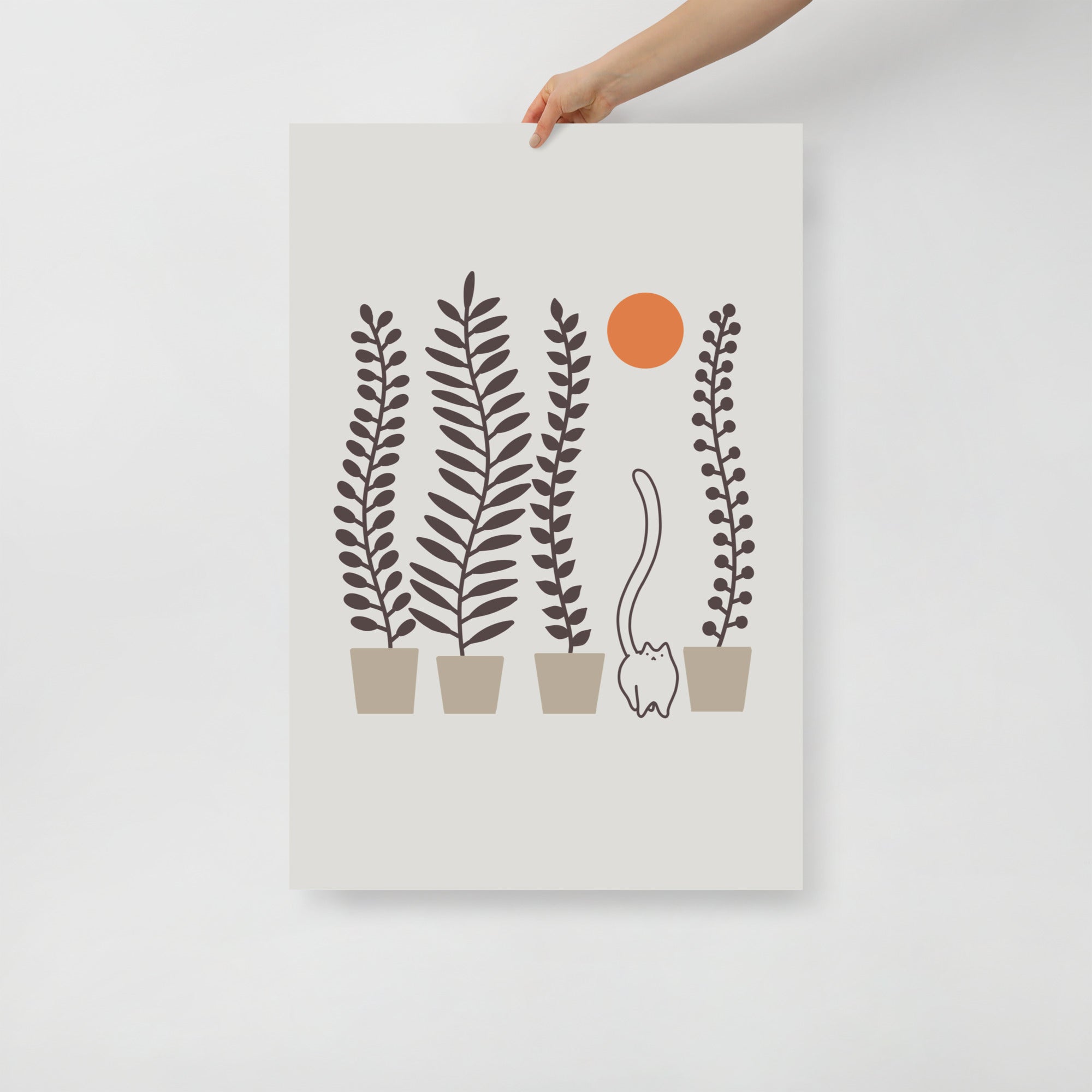 Cat and Plant 64: Dancing Tail - Art print