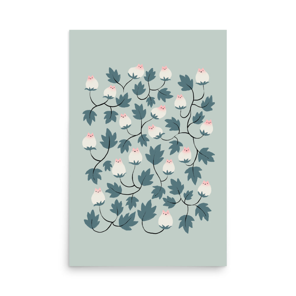 Cat and Plant 77 - Art print
