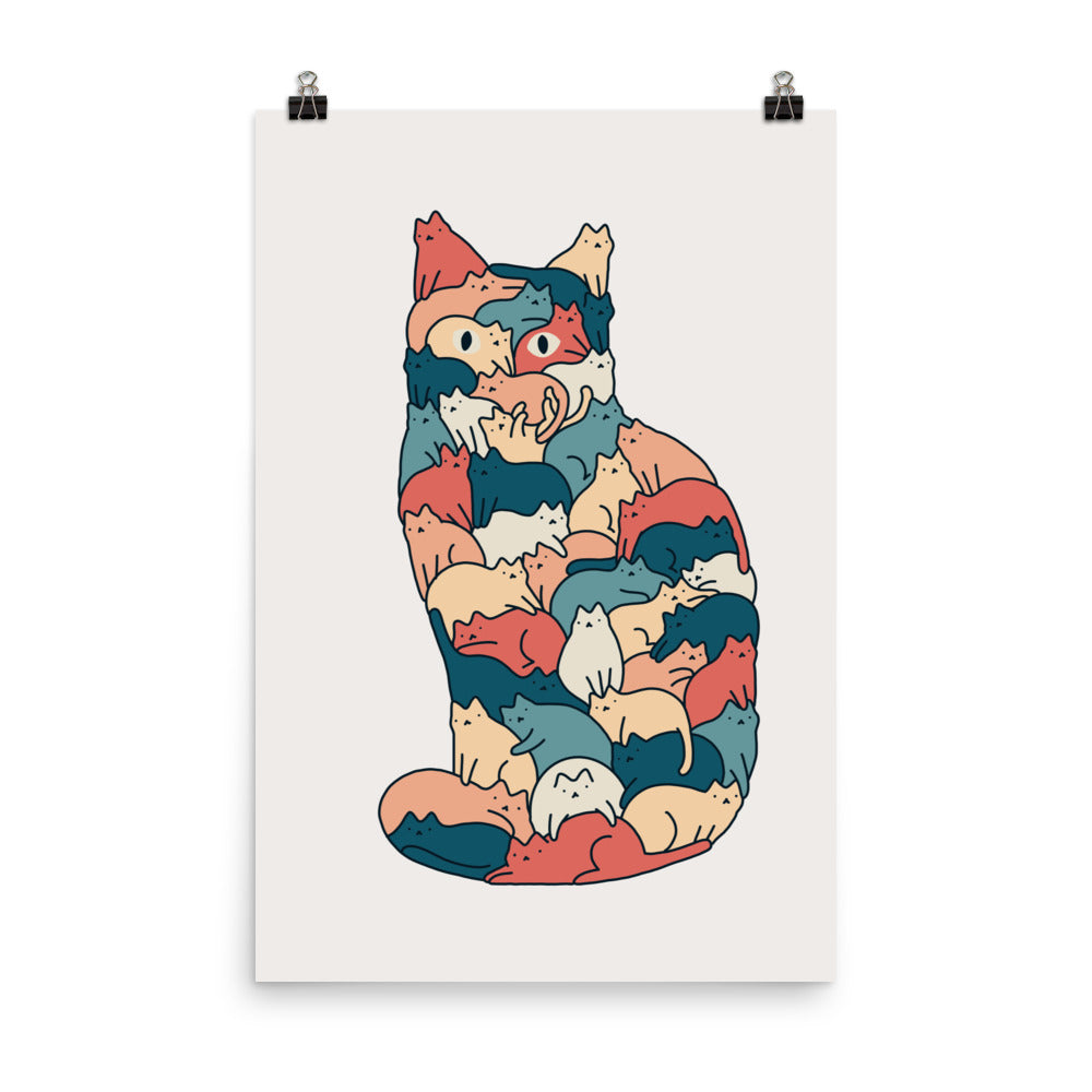 Cat Landscape 185: How many cats? - Art print