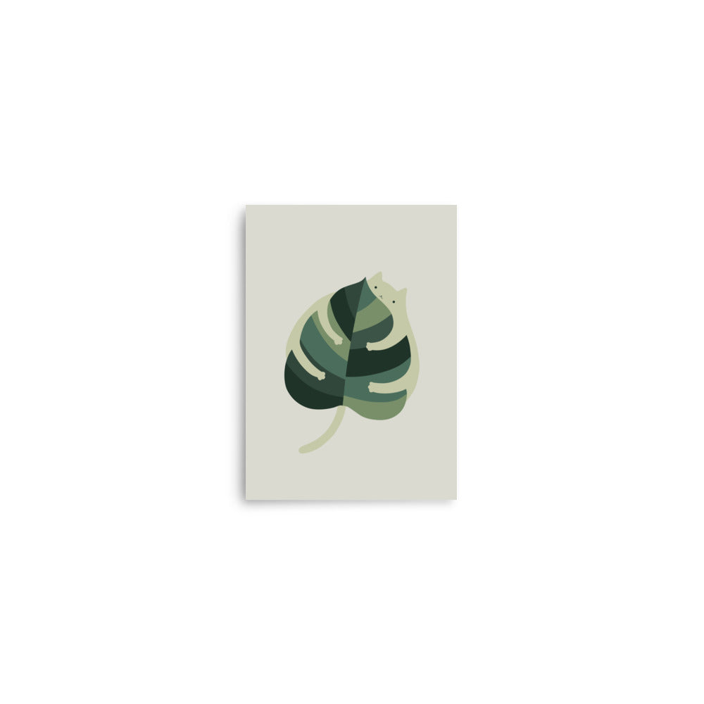 Cat and Plant 1: Monstera Cat Hug - Art print