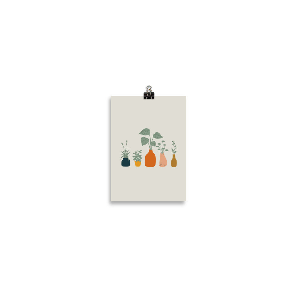 Cat and Plant 9 - Art print