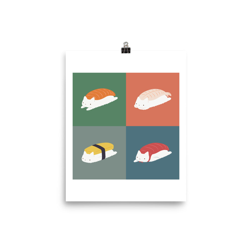 Sushi Cat 2x2 - Art print