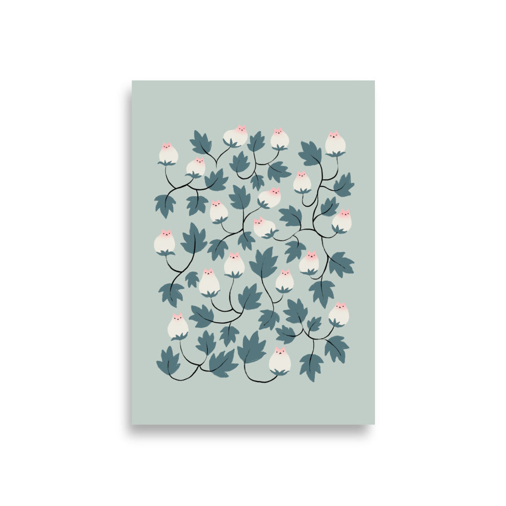 Cat and Plant 77 - Art print