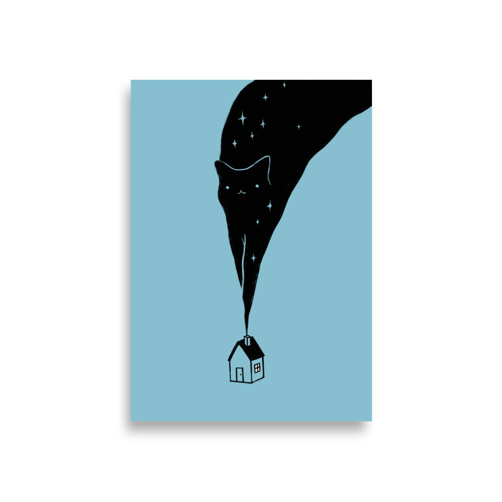 Cat Landscape 199: The Night Cat - Art print