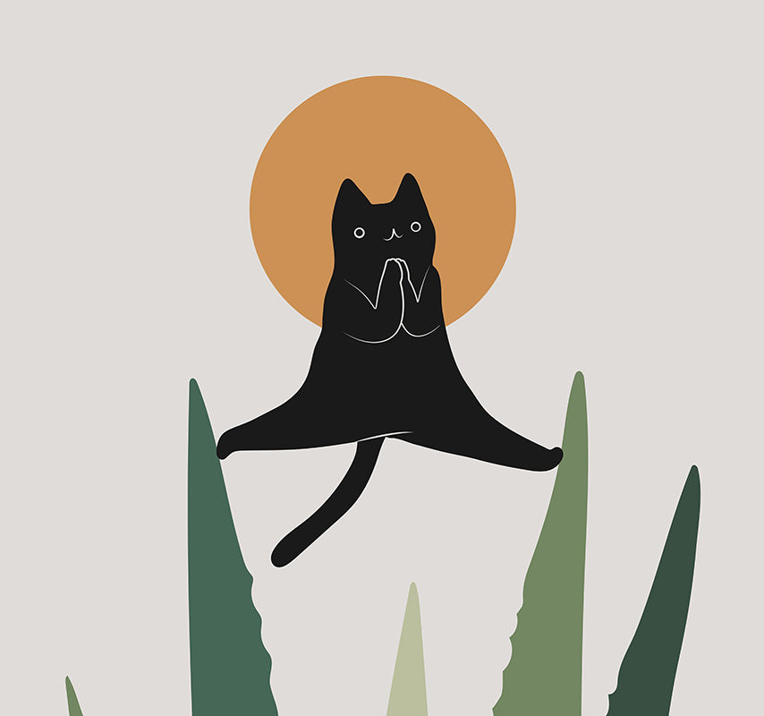 Cat and Plant 43: Nameowste - Art print