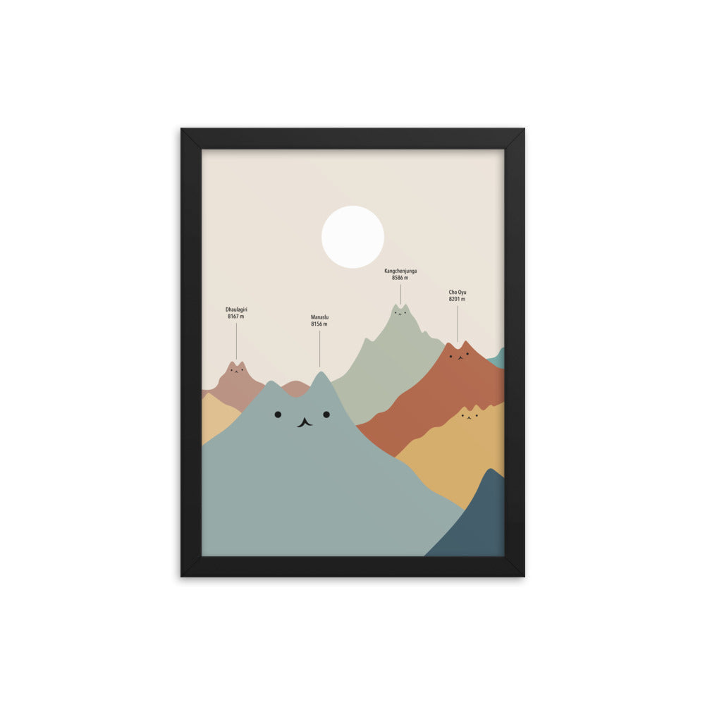 Cat Landscape 115: Himeowlaya (B) - Framed art