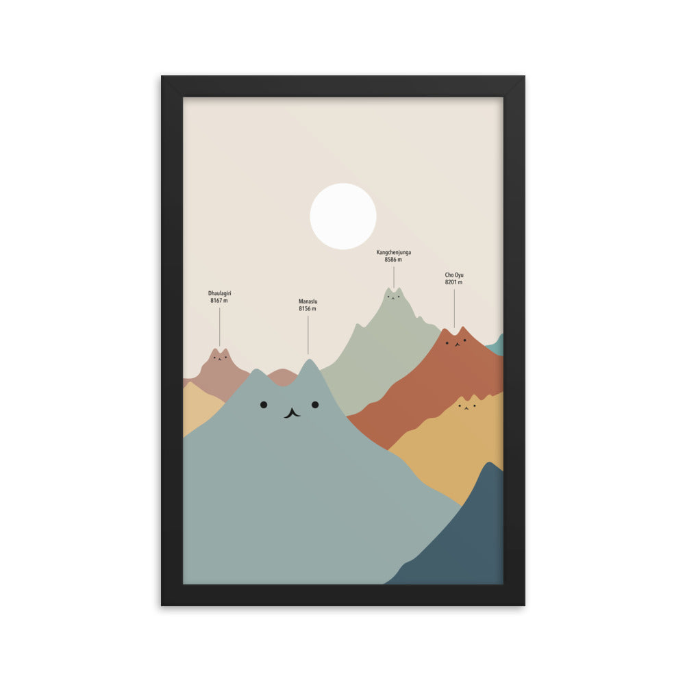 Cat Landscape 115: Himeowlaya (B) - Framed art