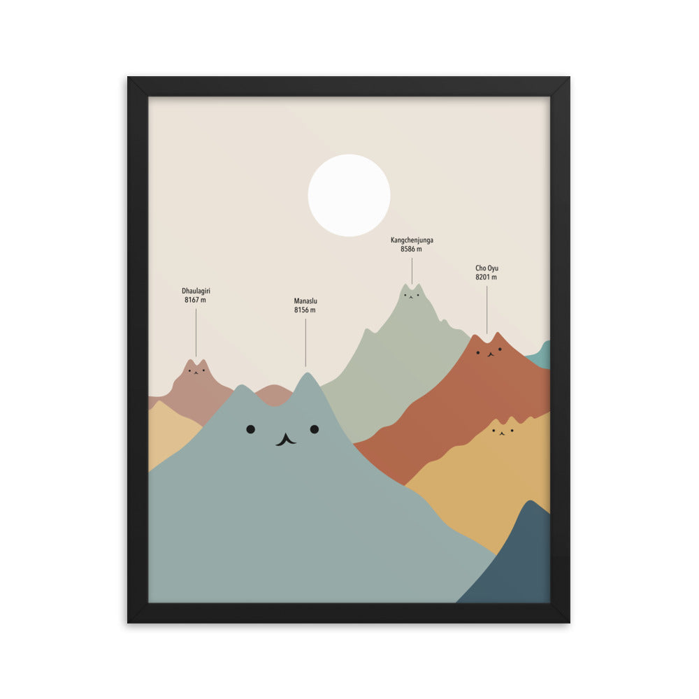 Cat Landscape 115: Himeowlaya (B) - Framed art