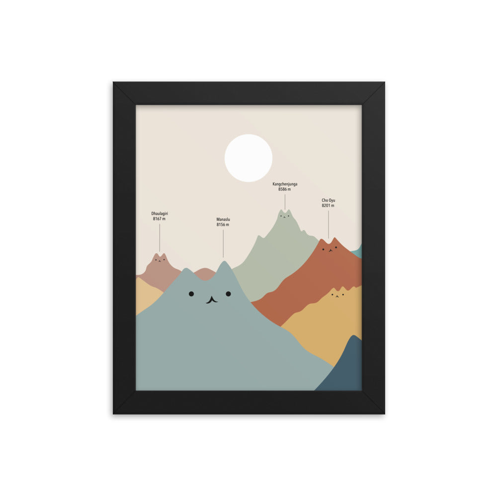 Cat Landscape 115: Himeowlaya (B) - Framed art