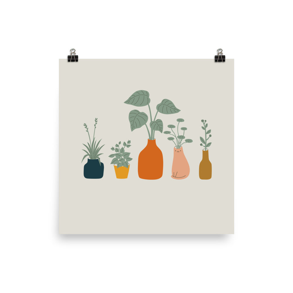 Cat and Plant 9 - Art print