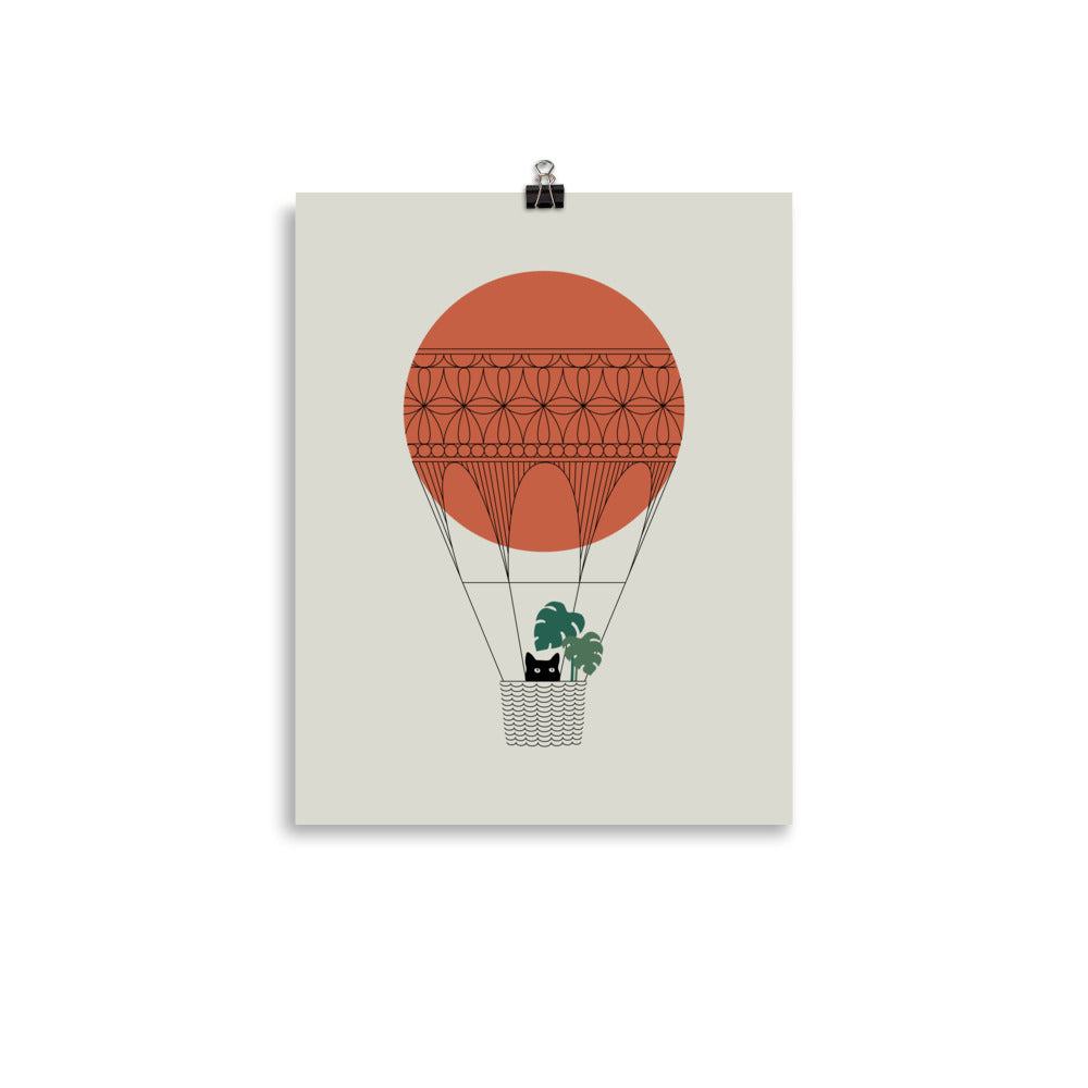 Cat Landscape 138: Hot Sun Balloon - Art print