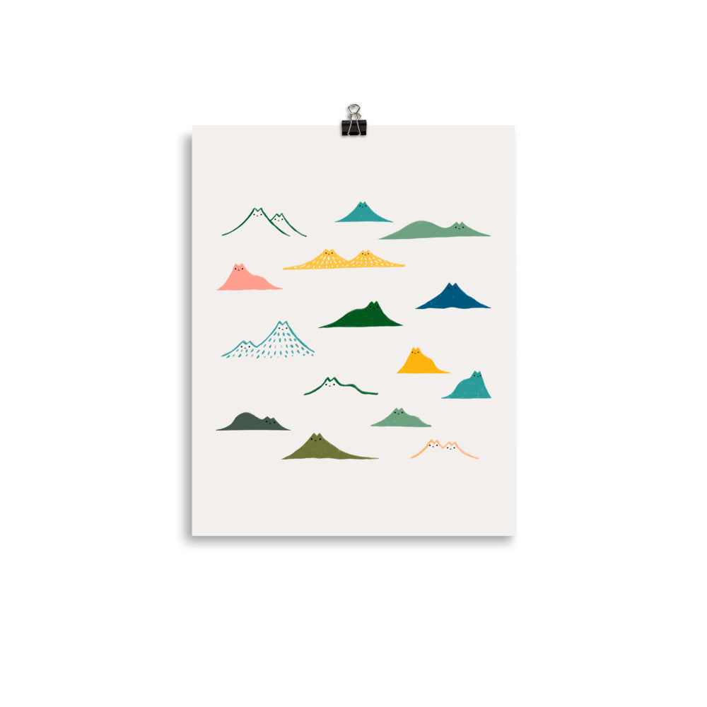 Cat Landscape 140: Many Meowtains - Art print