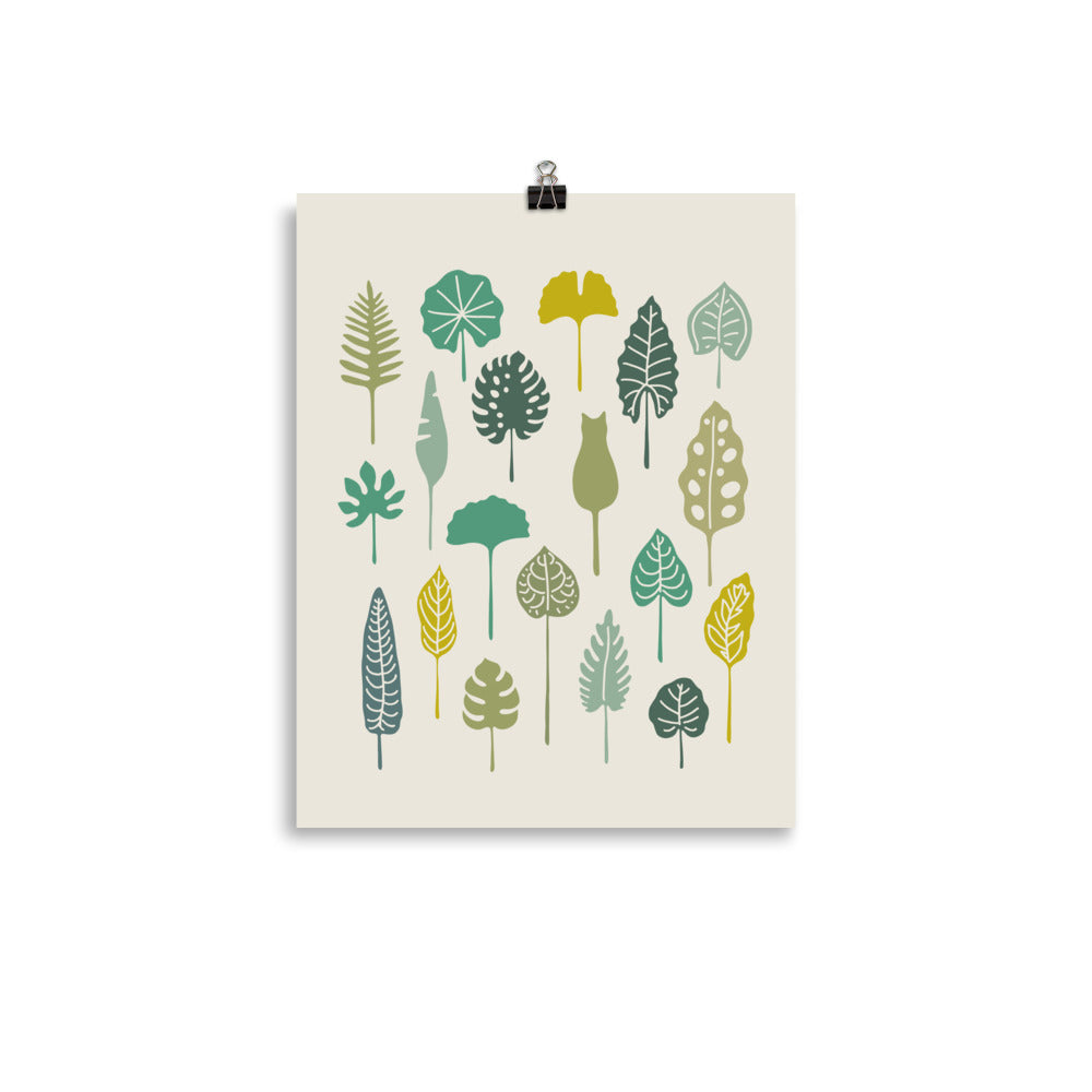 Cat and Plant 49: Cat Leaf - Art print