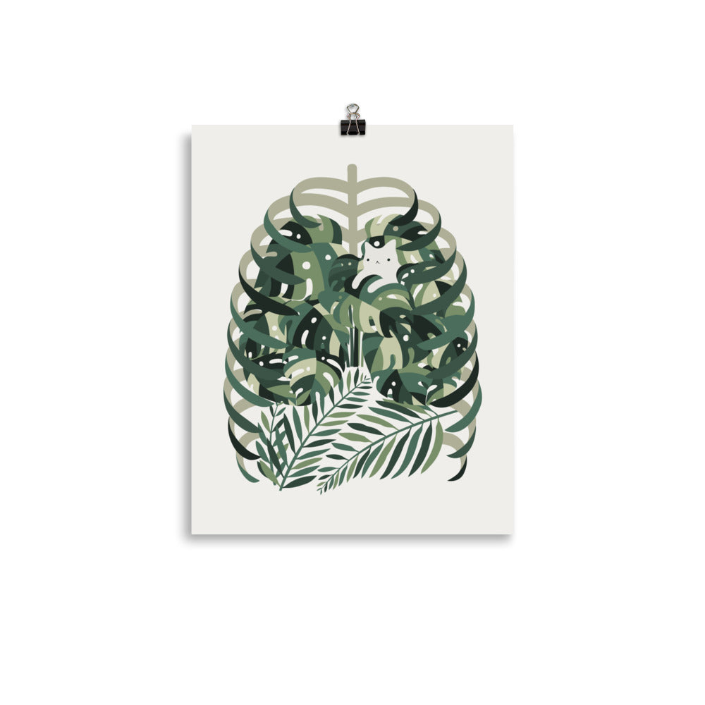 Cat and Plant 56 - Art print