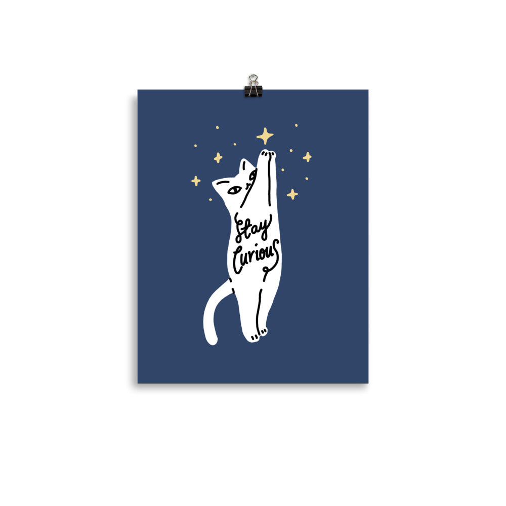 Stay Curious Cat - Art print