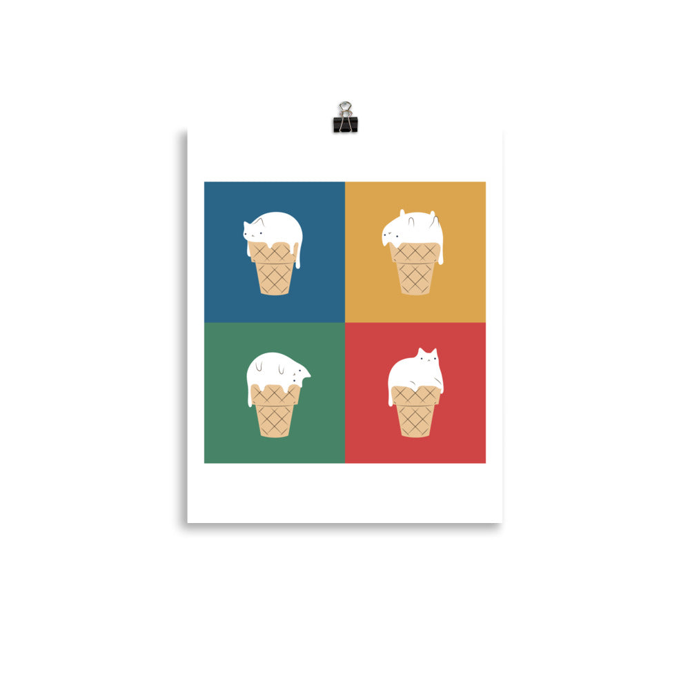Ice Cream Cat 2x2 - Art print