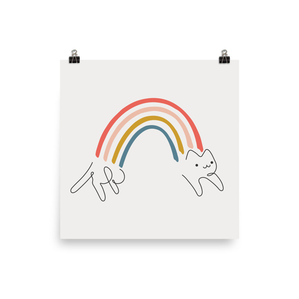 Rainbow Cat 1: Happy Leap - Art print