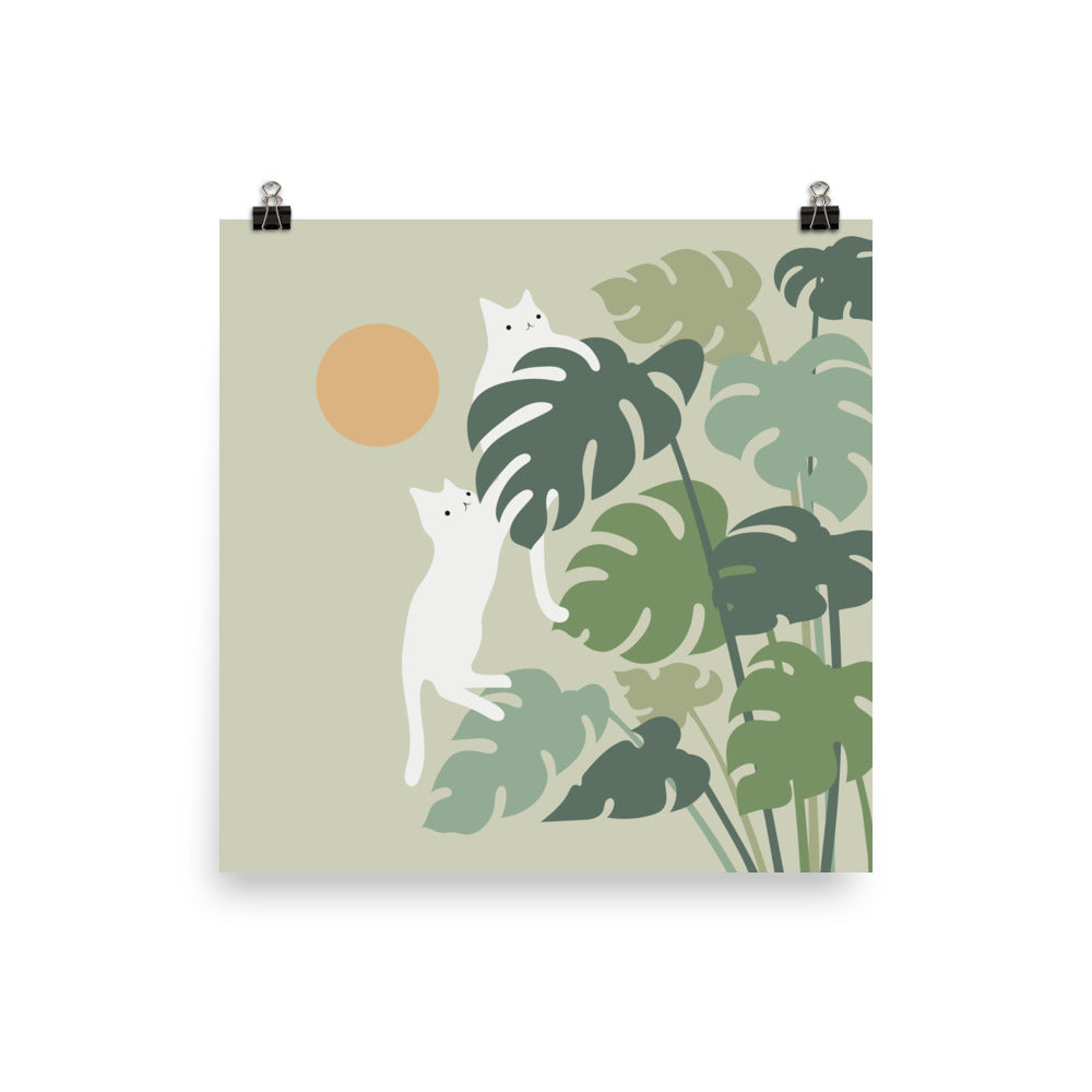 Cat and Plant 42 - Art print